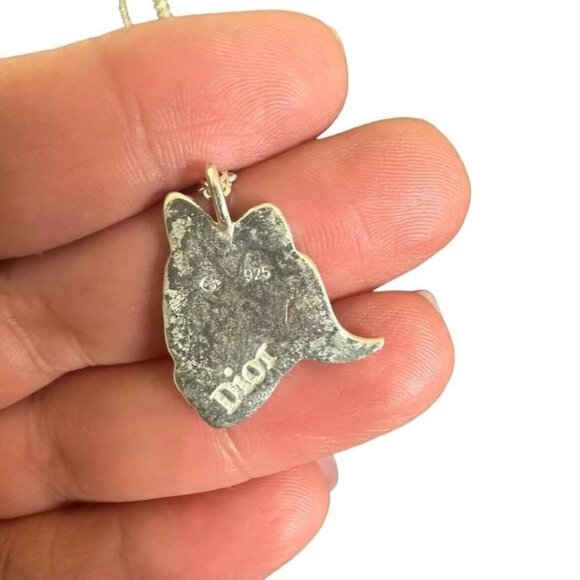 Vintage 90s Christian Dior Galliano Necklace Silver, Alice in Wonderland - Picture 5 of 8